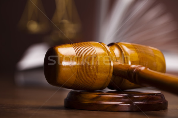 Justitie recht studio hout hamer witte Stockfoto © JanPietruszka