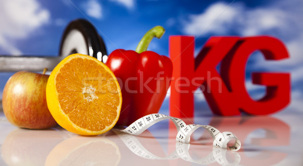 [[stock_photo]]: Calorie · sport · régime · alimentaire · alimentaire · fitness · fruits