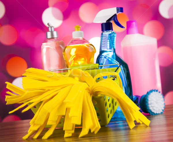 Group of assorted cleaning, home work colorful theme  Stock photo © JanPietruszka
