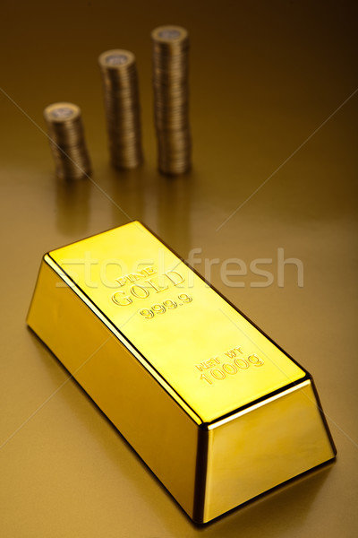 Foto stock: Ouro · financeiro · dinheiro · metal · banco · mercado