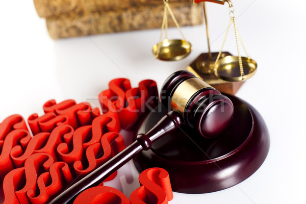 Wooden gavel barrister, justice concept, paragraph Stock photo © JanPietruszka