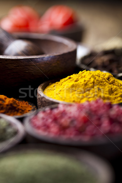 Stockfoto: Kleurrijk · specerijen · keuken · levendig · voedsel · blad