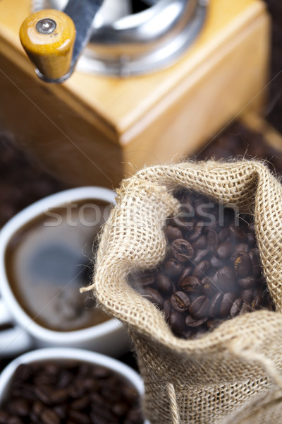 Stok fotoğraf: Kahve · çekirdekleri · canlı · parlak · doku · gıda · çerçeve