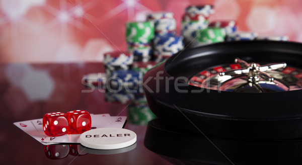 Foto stock: Ruleta · juego · casino · mesa · diversión · negro