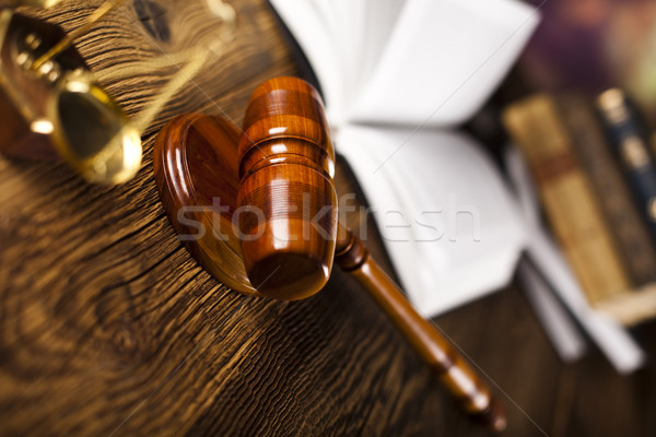 Wooden gavel barrister, justice concept, legal system  Stock photo © JanPietruszka