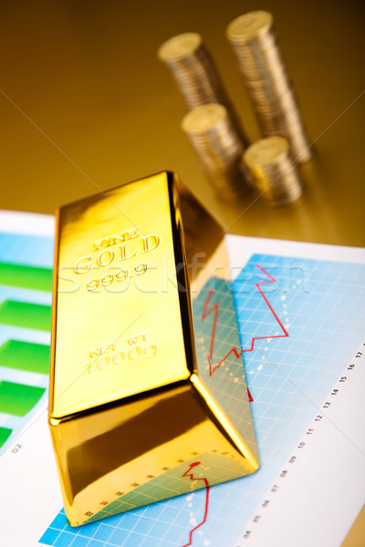 Stock fotó: Arany · rácsok · lineáris · grafikon · pénzügyi · pénz