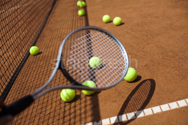Sport racchetta da tennis sfondo sport terra Foto d'archivio © JanPietruszka