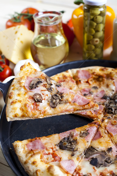 Italian pizza, tasty natural food theme Stock photo © JanPietruszka