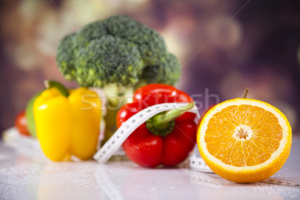 Stockfoto: Sport · dieet · calorie · voedsel · fitness · vruchten