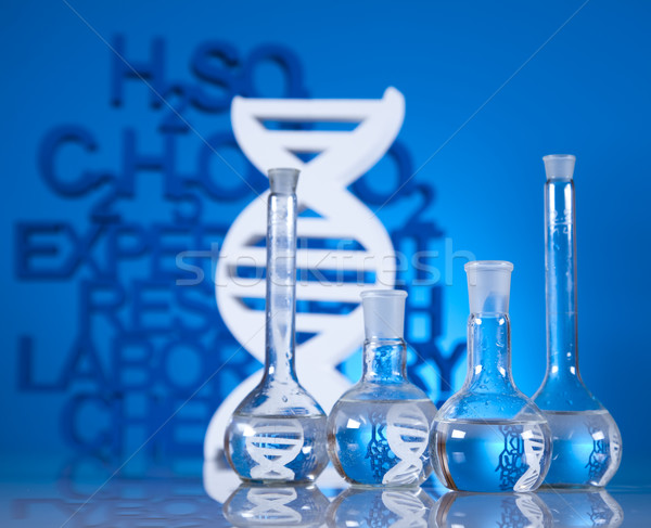 Imagine de stoc: ADN-ul · molecule · chimie · formulă · apă · proiect