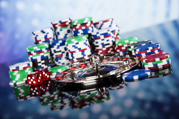 Roulette tavola casino poker chips divertimento Foto d'archivio © JanPietruszka