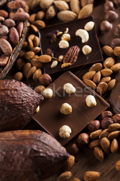 Bars Chocolate , candy sweet, dessert food on wooden background Stock photo © JanPietruszka