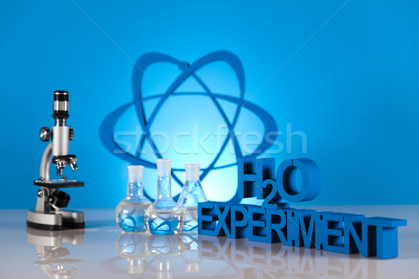 átomo moléculas modelo água projeto assinar Foto stock © JanPietruszka
