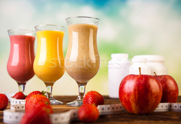 Sport Milk shakes, healthy and fresh Stock photo © JanPietruszka