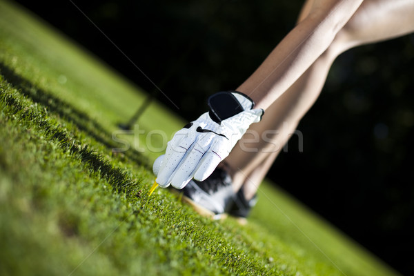 Thumbs up on golf, bright colorful vivid theme Stock photo © JanPietruszka