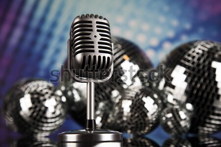 Vintage microphone, music saturated concept Stock photo © JanPietruszka