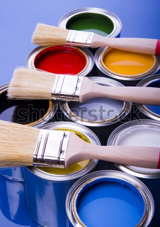 Paint and cans, bright colorful tone concept Stock photo © JanPietruszka