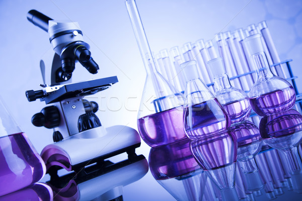 Microscoop medische laboratorium onderzoek experiment onderwijs Stockfoto © JanPietruszka