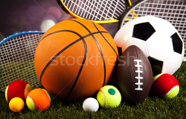 Jogo equipamentos esportivos naturalismo colorido esportes futebol Foto stock © JanPietruszka