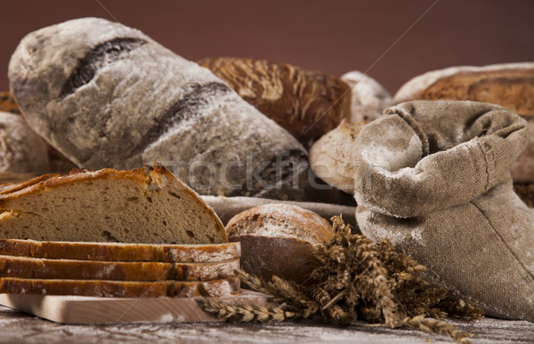 Freshly baked bread on the wooden Stock photo © JanPietruszka