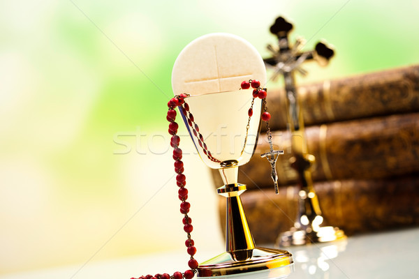 Stock photo: Holy communion, bright background, saturated concept