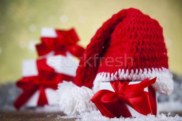 ストックフォト: 赤 · サンタクロース · 帽子 · 休日 · クリスマス · 冬
