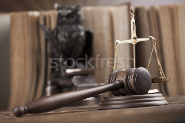 Judges wooden gavel, ambient light vivid theme Stock photo © JanPietruszka