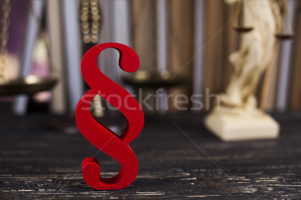 Mallet, Law, legal code and scales of justice concept and paragr Stock photo © JanPietruszka