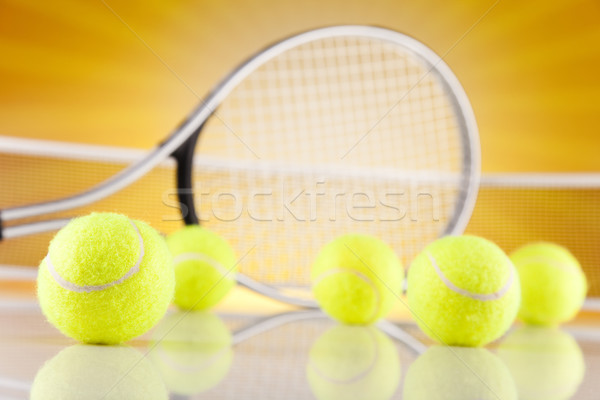 Tennisschläger Kugeln Hintergrund spielen Spiel line Stock foto © JanPietruszka