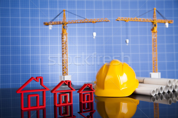 Ház modell építkezés állvány tervrajzok üzlet Stock fotó © JanPietruszka