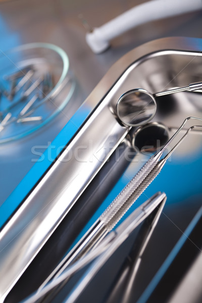 Odontología metal medicina espejo herramienta profesional Foto stock © JanPietruszka