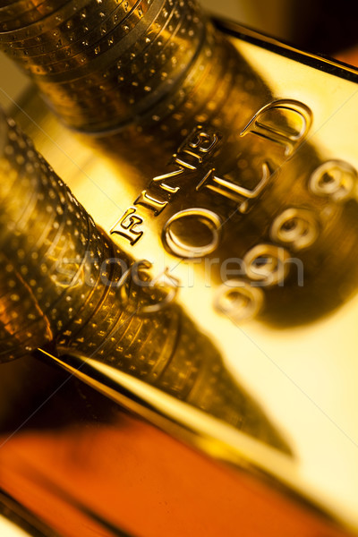 Goldbarren Münzen Finanzierung Metall Bank Gold Stock foto © JanPietruszka