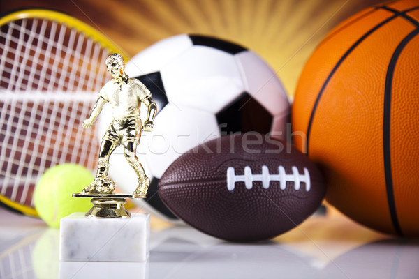 Esportes equipamento futebol tênis beisebol Foto stock © JanPietruszka