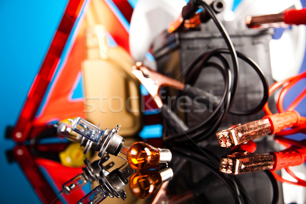 Carro bateria dois cabos moto Foto stock © JanPietruszka