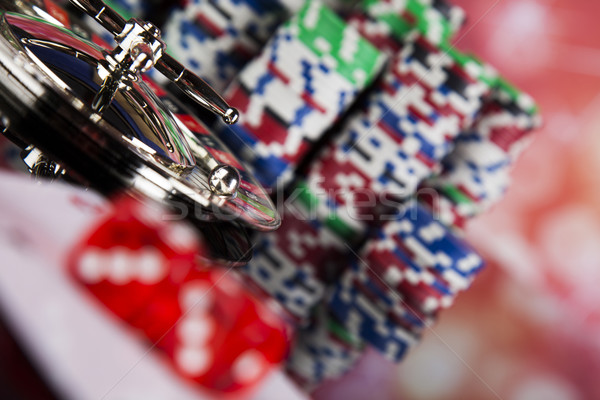 Rulett asztal kaszinó póker zsetonok számítógépes játékok jókedv Stock fotó © JanPietruszka