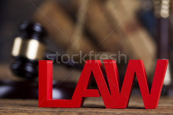 Stock foto: Recht · Holz · Hammer · Gerechtigkeit · rechtlichen · Code