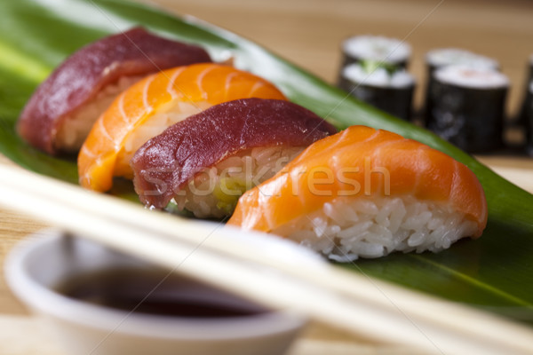 Tradycyjny japońskie jedzenie sushi ryb morza restauracji Zdjęcia stock © JanPietruszka