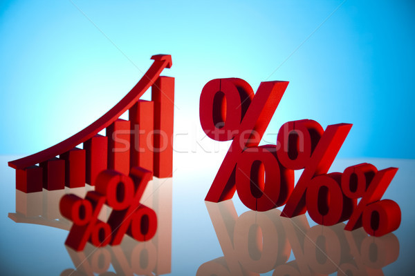 Rosso percentuale simbolo business segno banca Foto d'archivio © JanPietruszka