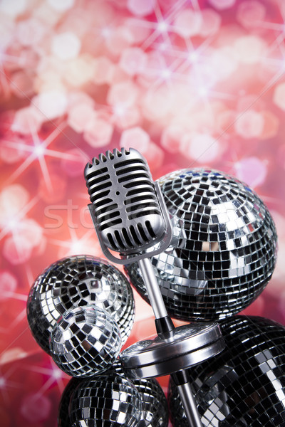 Retro style microphone, Music background Stock photo © JanPietruszka