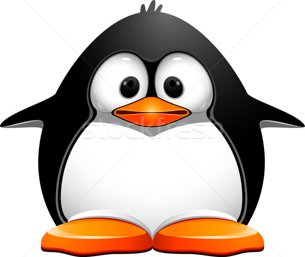 Stock fotó: Pingvin · fehér · eps · 10 · madár · állatok