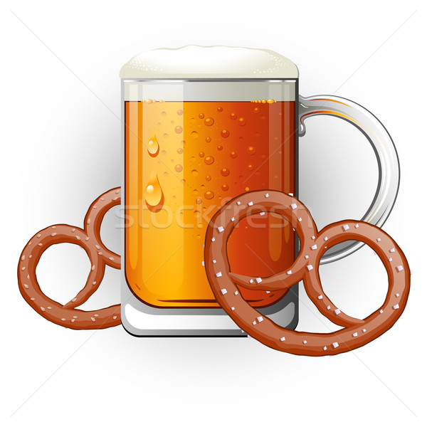 Mug of beer with pretzels. Oktoberfest Stock photo © jara3000
