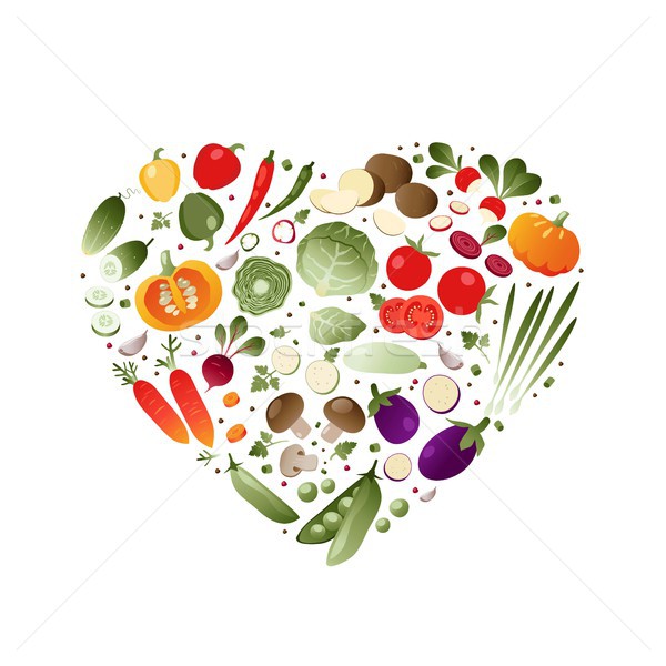 蔬菜 心臟 白 性質 水果 商業照片 © jara3000