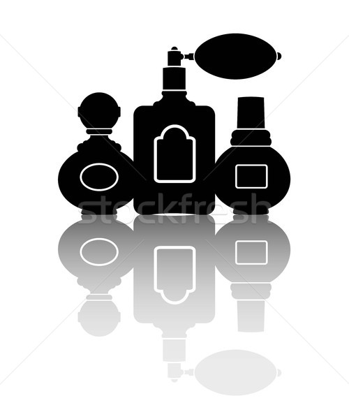 Silhouettes of three perfumes. Vector illustration. Stock photo © jara3000