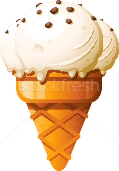 商業照片: 冰淇淋 · 孤立 · 白 · eps · 巧克力 · 沙漠