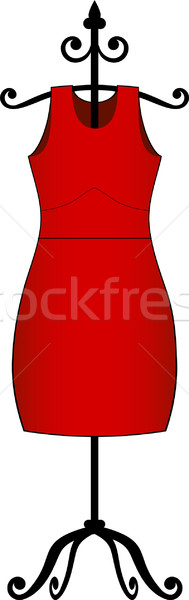 [[stock_photo]]: Belle · robe · rouge · isolé · blanche · eps · femmes