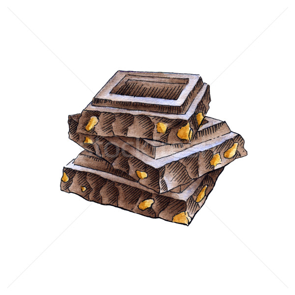 Chocolate pieces in the stack Stock photo © jara3000