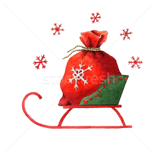 Santa's sack in a sleigh Stock photo © jara3000