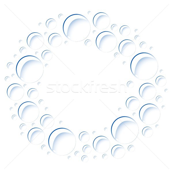 Soap bubbles located on a circle. Vector image. Stock photo © jara3000