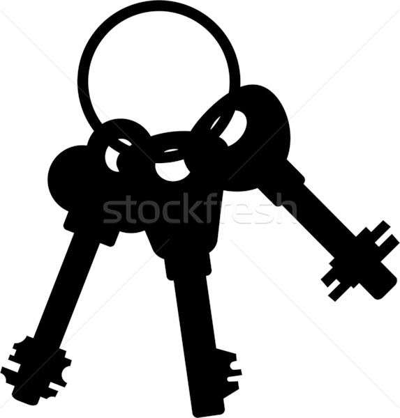 Haufen Schlüssel Silhouette weiß eps 10 Stock foto © jara3000