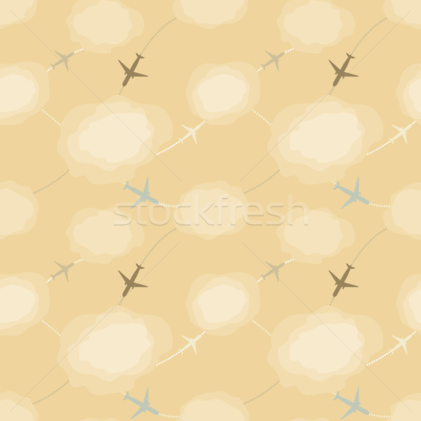 Seamless pattern with planes in the sky Stock photo © jara3000